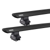 Thule 754 WingBar Rapid System Black 2 Bar Roof Rack for Great Wall Wingle 4dr Ute with Bare Roof (2006 onwards) - Clamp Mount