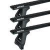Rhino Rack JC-05064 Sportz RL150 Black 3 Bar Roof Rack for Mazda E Series Low Roof 4dr Low Roof with Rain Gutter (1984 to 2006) - Gutter Mount