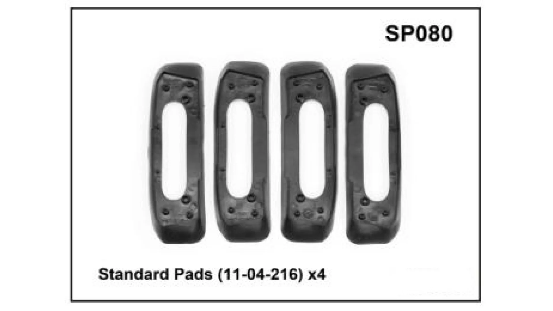 Whispbar/Prorack Standard Pads (11-04-216) x 4 SP080