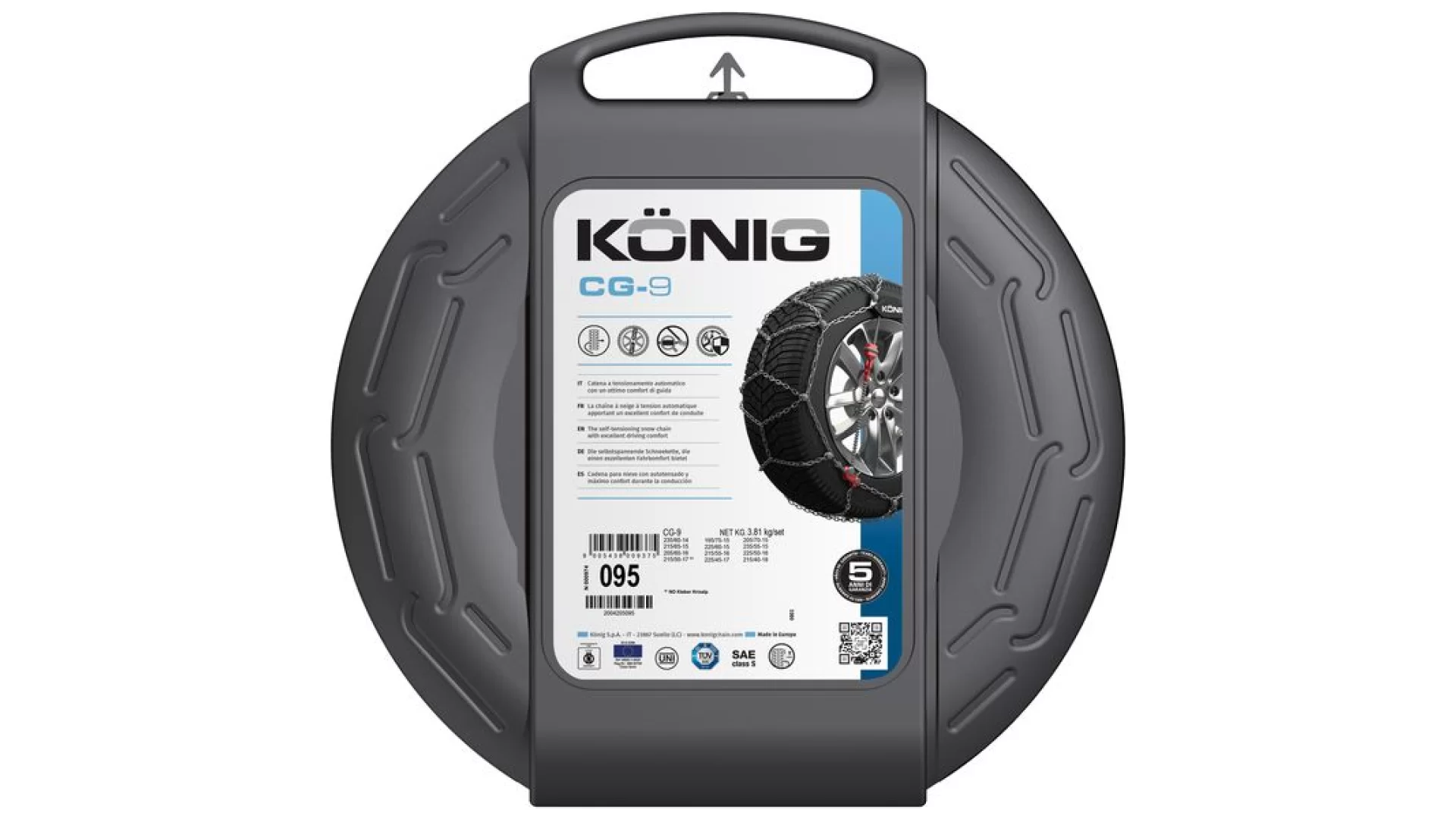 Konig CG-9 117 9mm Self Tensioning Snow Chains (CG9117) - View 1