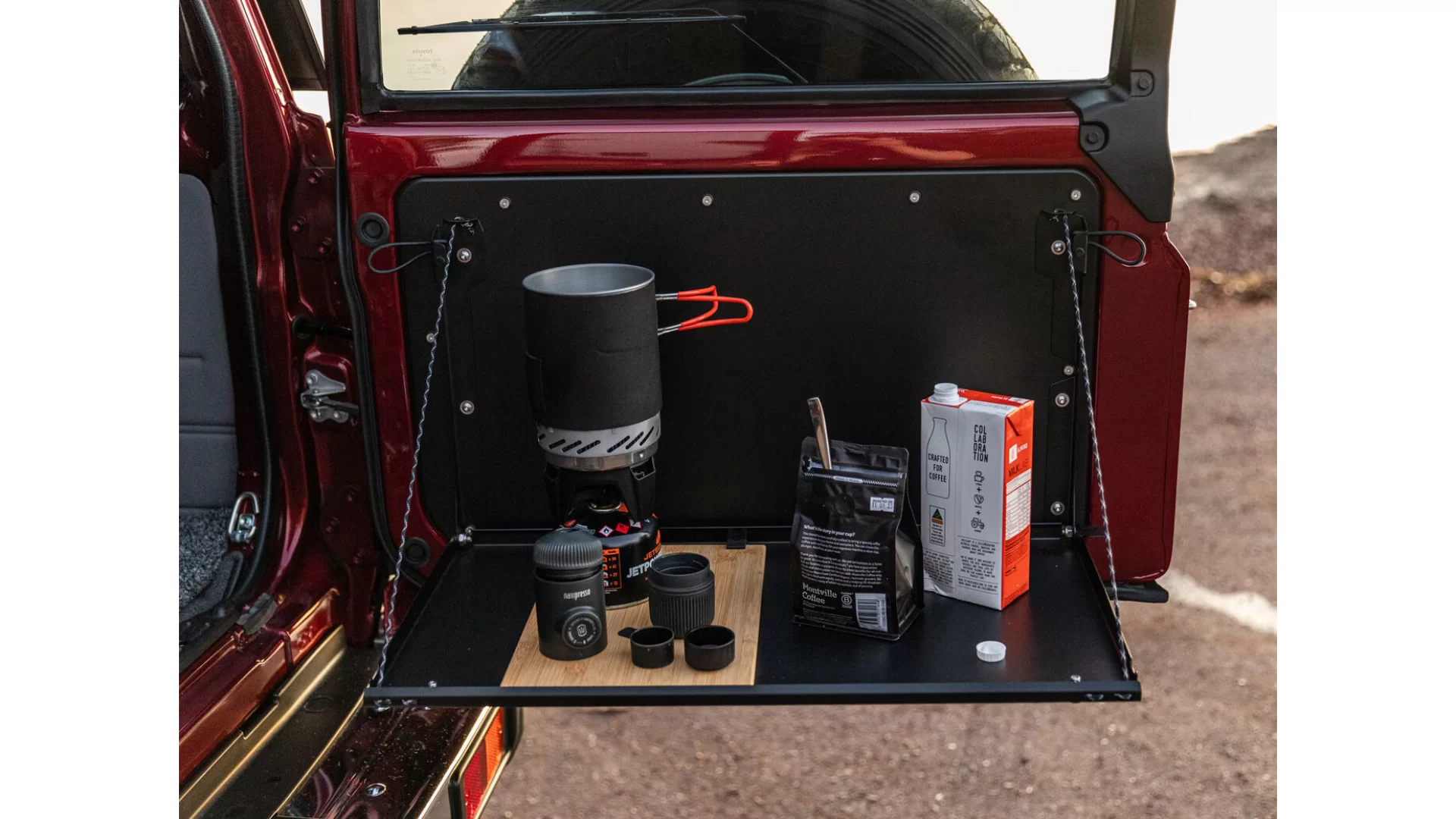 Kaon Rear Door Drop Down Table & Door Cards to suit Toyota LandCruiser 70 Wagon & Troopcarrier - KS0715 - View 3