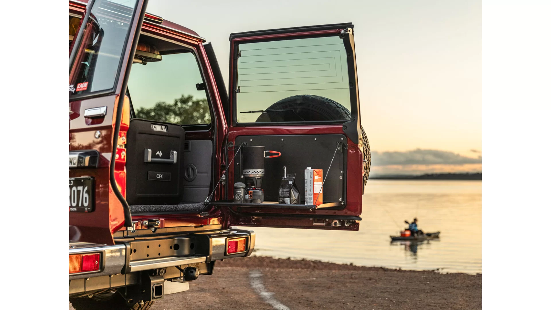 Kaon Rear Door Drop Down Table & Door Cards to suit Toyota LandCruiser 70 Wagon & Troopcarrier - KS0715 - View 1