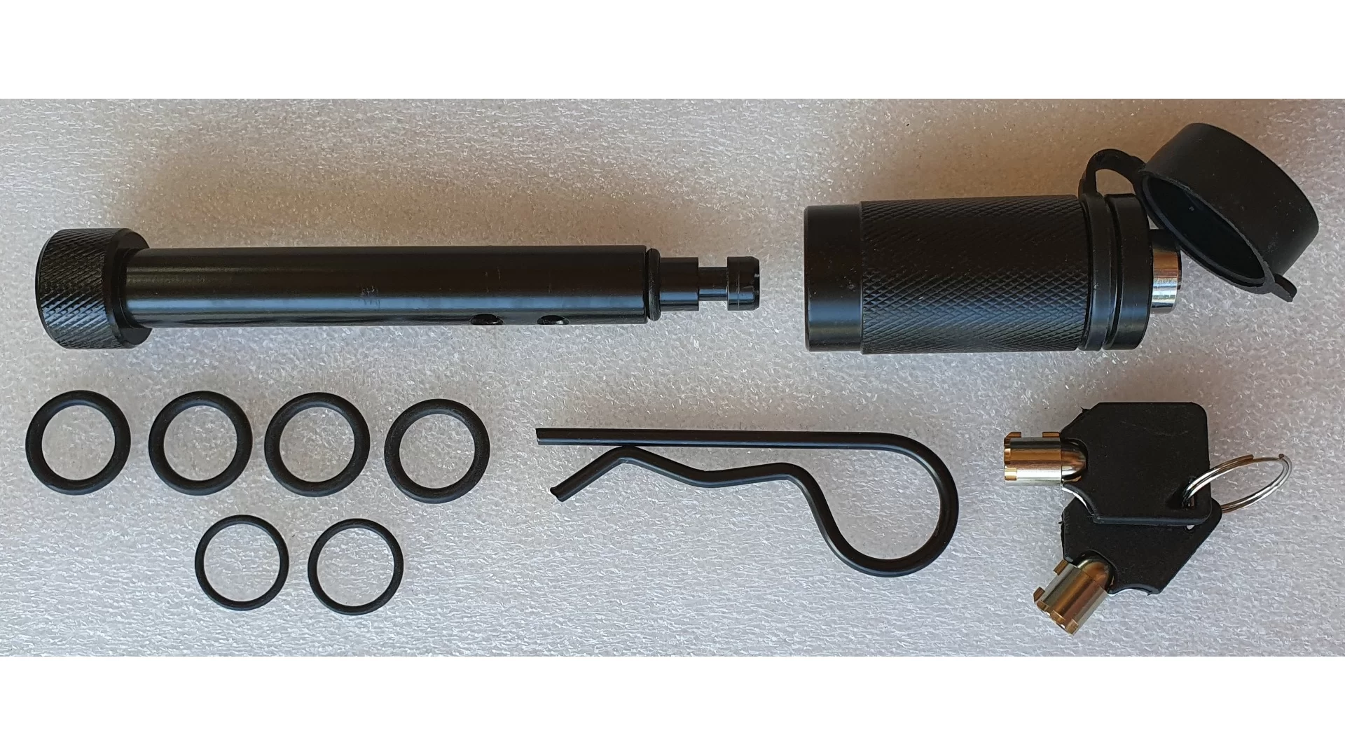 Mister Hitches Locking Hitch Pin Black E-coat 2 Pin Holes W/clip Round Sec Keys MHPL6 - View 2