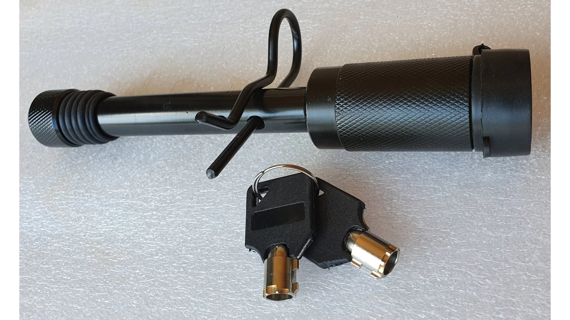 Mister Hitches Locking Hitch Pin Black E-coat 2 Pin Holes W/clip Round Sec Keys MHPL6 - View 1