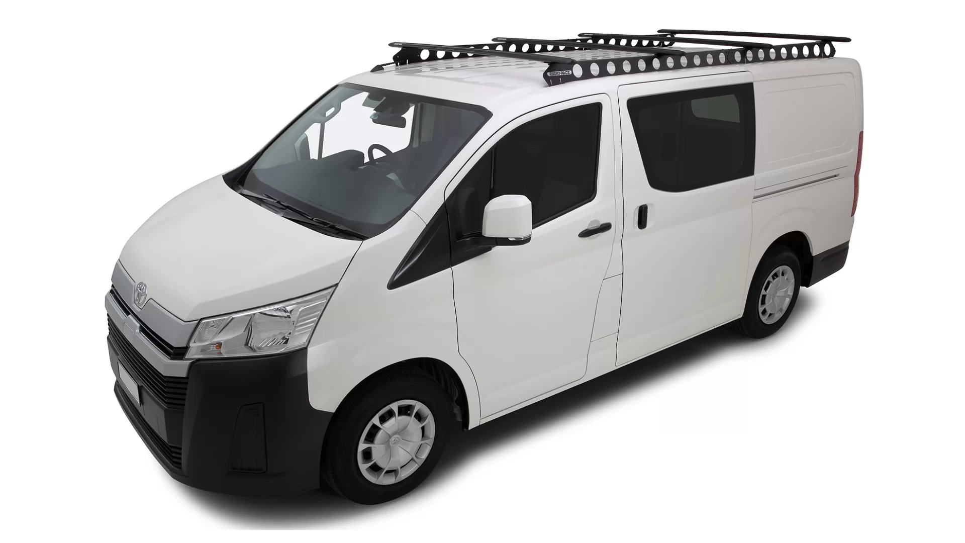 Rhino Rack JC-01219 - Vortex Black 4 Bar System with Rhino-Rack Backbone for TOYOTA Hiace 4dr LWB Low Roof from 2019