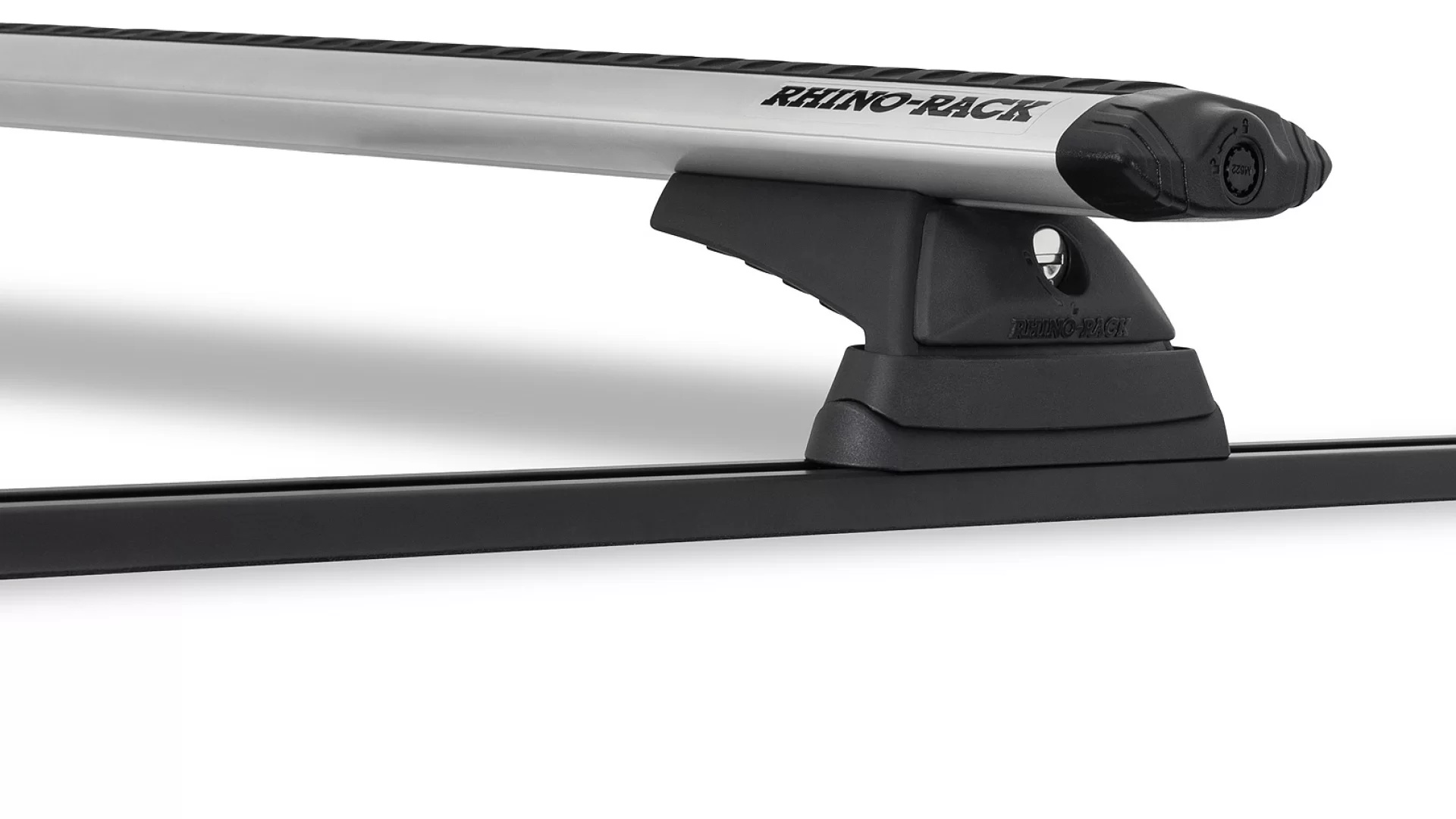 Rhino Rack JB0052 Vortex RCL Trackmount Silver 2 Bar Roof Rack suits Toyota Tarago R20-R30 5dr Van with Rain Gutter (1983 to 1990) - Track Mount