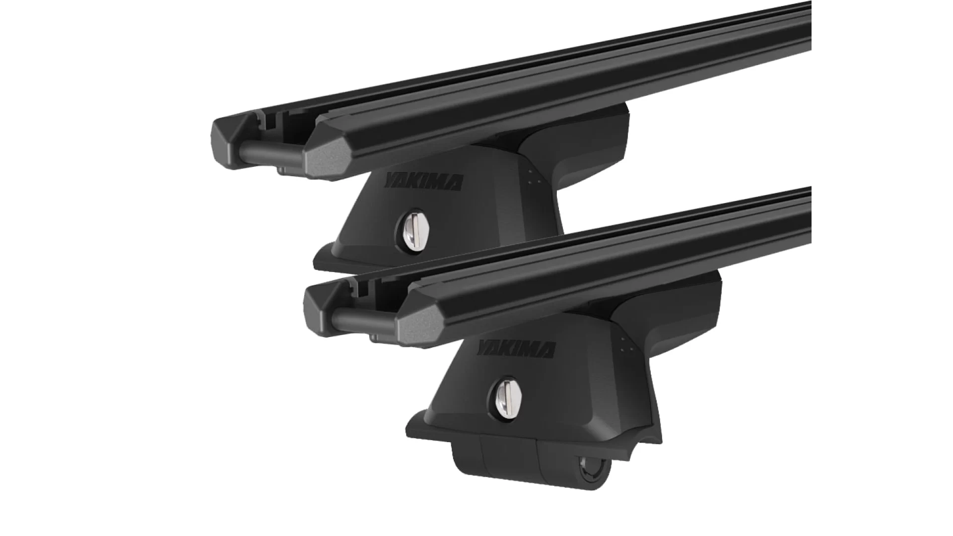 Yakima TrimHD Thru bar Black 2 Bar Roof Rack for MAZDA Mazda 3 5dr Hatch with Factory Mounting Point (2004 to 2009)
