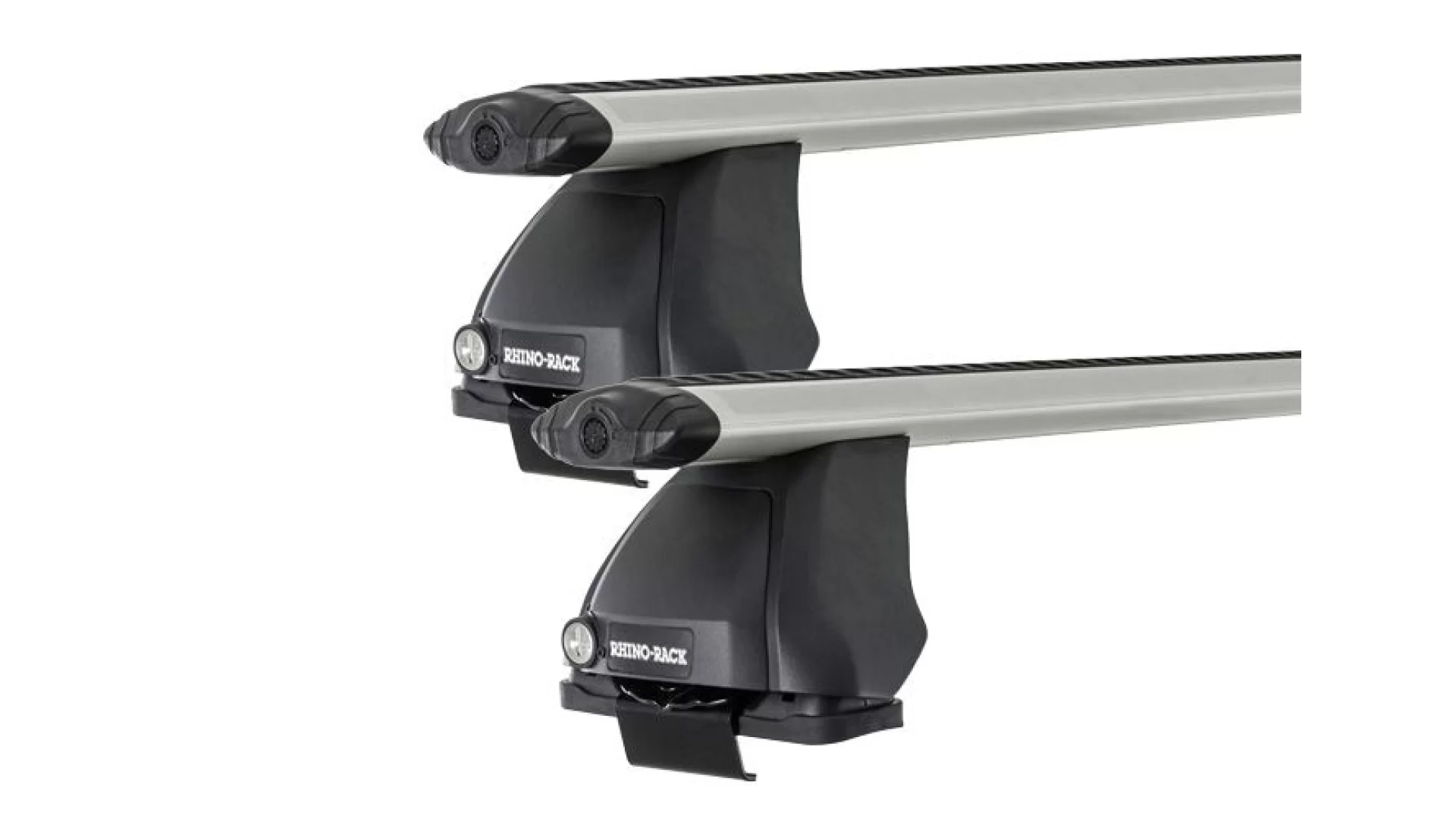 Rhino Rack JA1852 Vortex 2500 Silver 2 Bar Roof Rack for Ford Falcon AU-BF 5dr Wagon with Bare Roof (1998 to 2011) - Clamp Mount