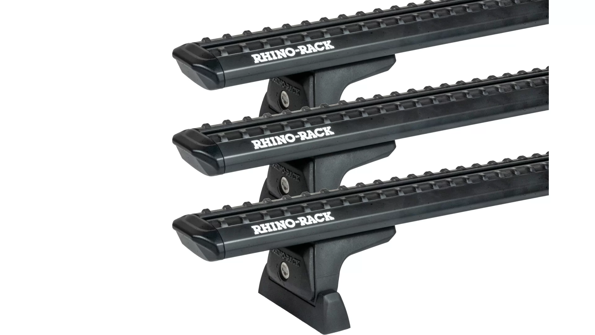 Rhino Rack JC-05176 Sportz RLT600 Black 3 Bar Roof Rack for Volkswagen Multivan T6 4dr T6 SWB Low Roof with Factory Fitted Track (2015 to 2022) - Track Mount