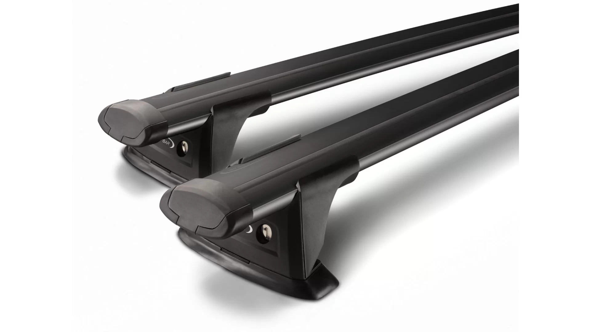 Yakima Aero ThruBar Black 2 Bar Roof Rack for Audi Q4 e-tron 5dr SUV with Flush Roof Rail (2021 onwards) - Flush Rail Mount