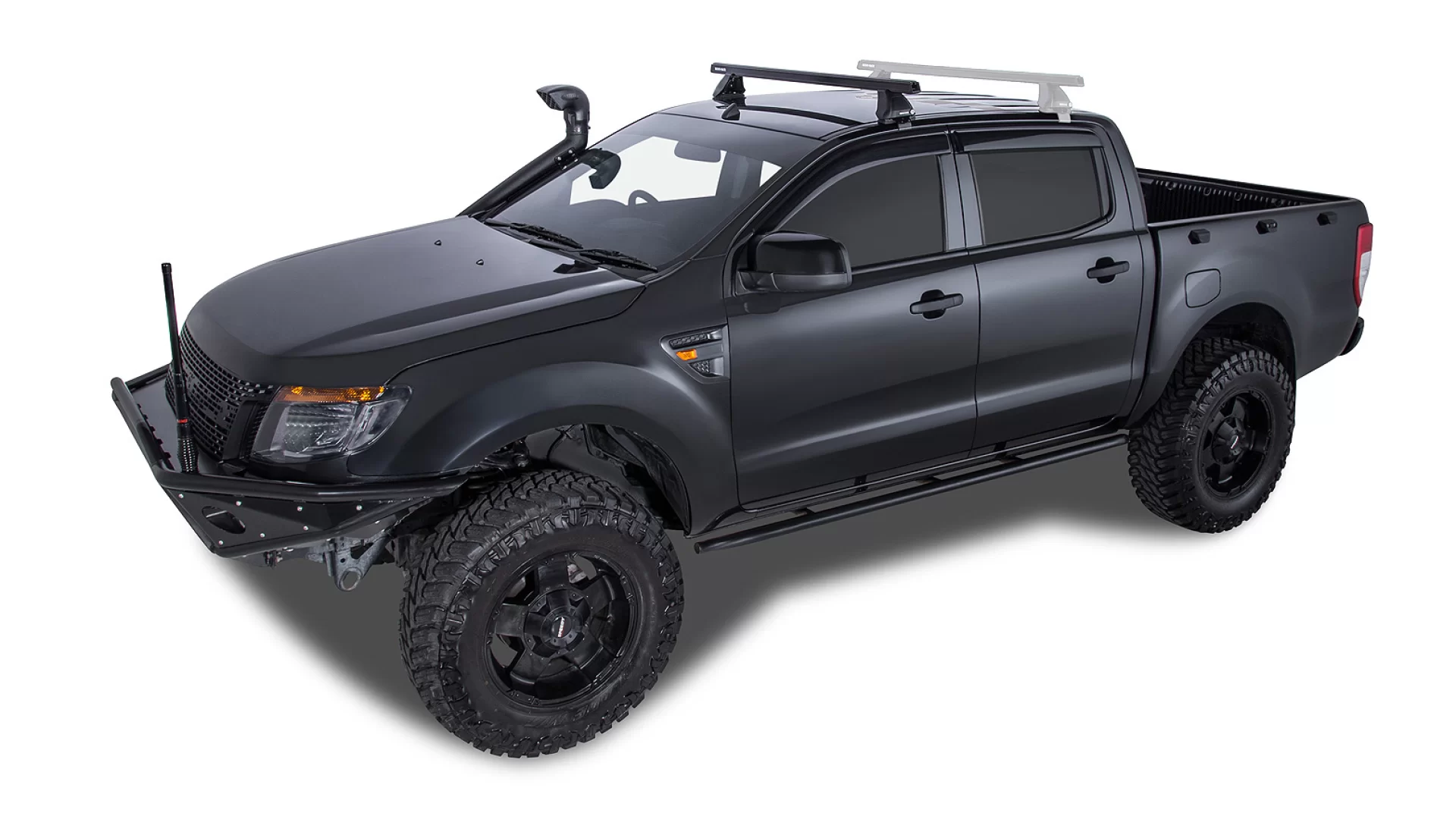 Ford Ranger PX (Double Cab) | Heavy Duty 2500 Black 1 Bar Front Roof Rack | Rhino-Rack