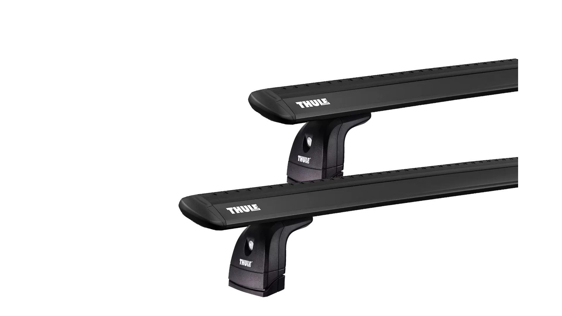 Thule 751 WingBar Evo Black 2 Bar Roof Rack for Renault Grand Modus Modus 5dr Wagon with Factory Mounting Point (2008 to 2012) - Factory Point Mount