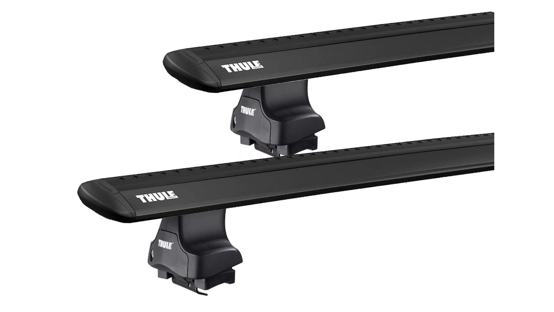 Thule 754 WingBar Rapid System Black 2 Bar Roof Rack for Great Wall Wingle 4dr Ute with Bare Roof (2006 onwards) - Clamp Mount