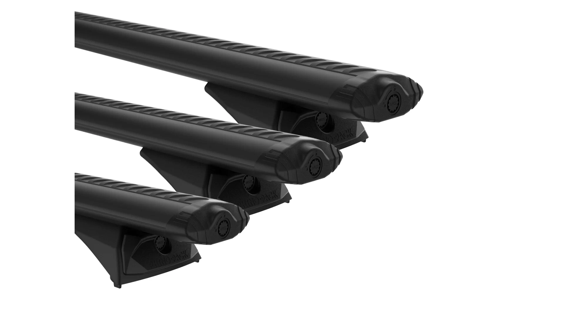 Rhino Rack JC-03495 Vortex RX300L Black 3 Bar Roof Rack for Land Rover Defender 110 Gen2 5dr SUV with Factory Fitted Track (2020 onwards) - Factory Point Mount
