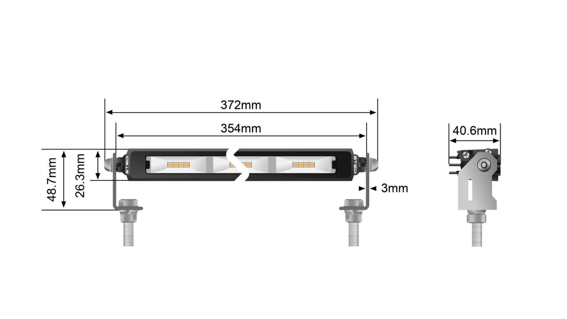 Stedi Mirco V2 13.9 Inch 24 LED Flood Light (Amber) LEDMICRO-36W-AMBER - View 5