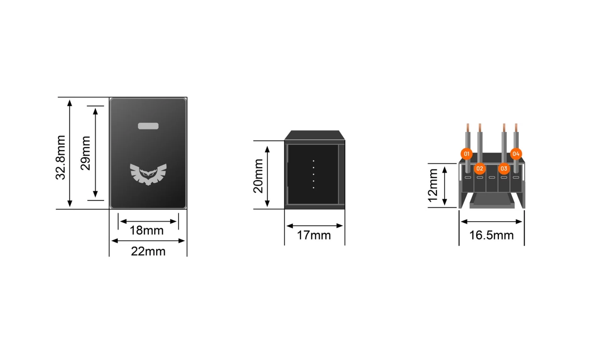 Stedi Push Switch To Suit D-Max/BT-50 (2020 - On) & MU-X (2021 - On) - Dual USB PSHSWCH-MUXDMAXBT50-DUALUSB - View 6