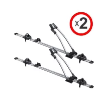 Thule FreeRide 532 silver roof mounted bike carrier x 2 with matching locks - 532002