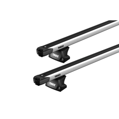 Thule SlideBar Evo Silver 2 Bar Roof Rack for MG EHS 5dr SUV with Flush Roof Rail (2018 onwards)