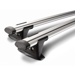 Yakima Aero ThruBar Silver 2 Bar Roof Rack for MG HS 5dr SUV with Flush Roof Rail (2018 onwards) - Flush Rail Mount