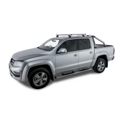 Rhino Rack JA9502 Heavy Duty RCH Silver 2 Bar Roof Rack for Volkswagen Amarok 4dr Ute with Bare Roof (2011 to 2023) - Factory Point Mount