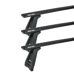 Rhino Rack JC-04859 Sportz RL210 Black 3 Bar Roof Rack for Mitsubishi Delica High Roof 5dr SUV with Rain Gutter (1994 to 2007) - Gutter Mount