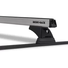 Rhino Rack JB0814 Heavy Duty RCH Trackmount Black 2 Bar Roof Rack suits Toyota Land Cruiser Prado 5dr 90 Series with Rain Gutter (1996 to 2002) - Track Mount