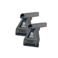 Rhino Rack JA0802 Heavy Duty RL150 Black 2 Bar Roof Rack for MAHINDRA Pikup 4dr Ute with Rain Gutter (2007 onwards)