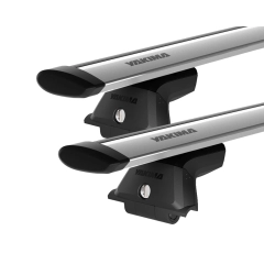 Yakima JetStream Thru bar Silver 2 Bar Roof Rack for MAZDA Mazda 3 4dr Sedan with Factory Mounting Point (2004 to 2009)