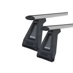 Rhino Rack JA2623 Vortex RL210 Silver 2 Bar Roof Rack for MITSUBISHI Delica 4dr Hi Roof with Rain Gutter (1994 to 2007)