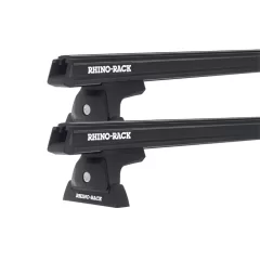Rhino Rack JA8277 Heavy Duty RLT600 Ditch Mount Black 2 Bar Roof Rack for CITROEN C3 5dr Hatch with Bare Roof (2002 to 2010)