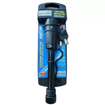Mister Hitches Locking Hitch Pin Black E-coat 2 Pin Holes W/clip Round Sec Keys MHPL6