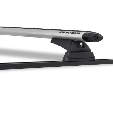 Rhino Rack JB0021 Vortex RCL Trackmount Silver 2 Bar Roof Rack for Mitsubishi Starwagon WA 5dr Wagon with Rain Gutter (1994 to 2003) - Track Mount