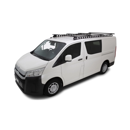 Rhino Rack JC-01219 - Vortex Black 4 Bar System with Rhino-Rack Backbone for TOYOTA Hiace 4dr LWB Low Roof from 2019