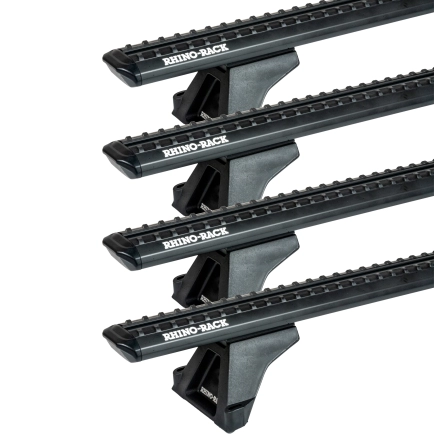 Rhino Rack JC-05312 Sportz RLTF Black 4 Bar Roof Rack for Mercedes Benz Sprinter NCV3 4dr MWB Low Roof with Factory Mounting Point (2006 to 2018) - Factory Point Mount