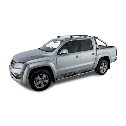 Rhino Rack JA9587 Vortex RCH Black 2 Bar Roof Rack for Volkswagen Amarok 4dr Ute with Bare Roof (2011 to 2023) - Factory Point Mount