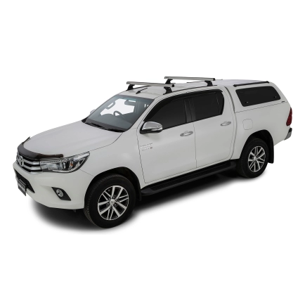 Rhino Rack JB0951 - Heavy Duty RCH Trackmount Silver 2 Bar Roof Rack for TOYOTA Hilux 4dr 4dr Ute from 2015