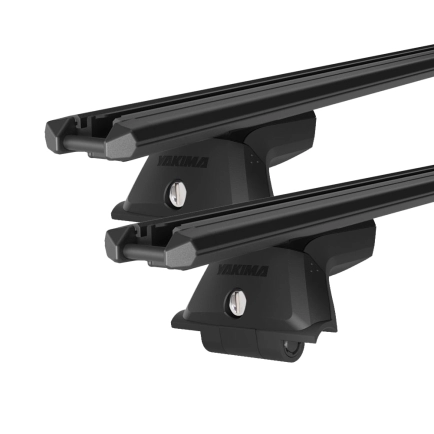 Yakima TrimHD Thru bar Black 2 Bar Roof Rack for MAZDA Mazda 3 5dr Hatch with Factory Mounting Point (2004 to 2009)