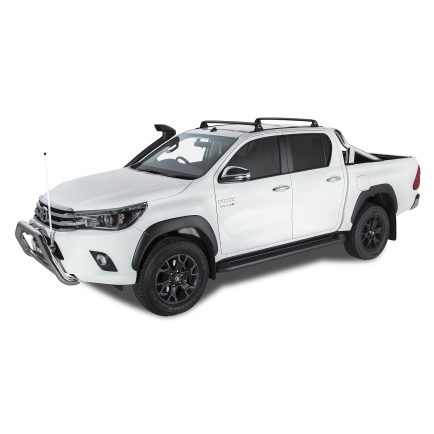 Rhino Rack RVPT556 Vortex RVPT Black 2 Bar Roof Rack suits Toyota Hilux N80 4dr Ute with Bare Roof (2015 onwards) - Track Mount