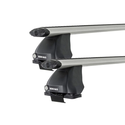 Rhino Rack JA1852 Vortex 2500 Silver 2 Bar Roof Rack for Ford Falcon AU-BF 5dr Wagon with Bare Roof (1998 to 2011) - Clamp Mount