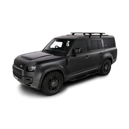 Rhino Rack JC-01933 Vortex RCL Black 2 Bar Roof Rack for Land Rover Defender 90 Gen2 3dr SUV with Factory Fitted Track (2020 onwards) - Factory Point Mount