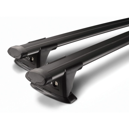 Yakima Aero ThruBar Black 2 Bar Roof Rack for Audi Q4 e-tron 5dr SUV with Flush Roof Rail (2021 onwards) - Flush Rail Mount