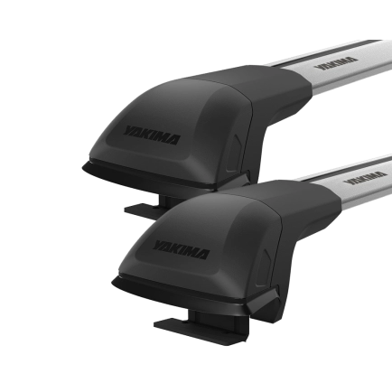 Yakima JetStream FX Silver 2 Bar Roof Rack for Audi A4 Allroad 5dr Wagon with Raised Roof Rail (2019 onwards) - Raised Rail Mount