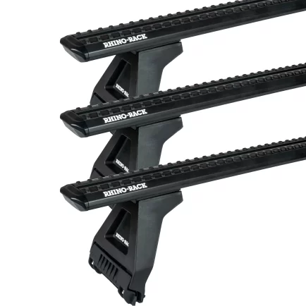 Rhino Rack JC-05309 Sportz RL150 Black 3 Bar Roof Rack for Ford Transit L3H2 (IV) 4dr LWB Mid Roof with Rain Gutter (2001 to 2013) - Gutter Mount