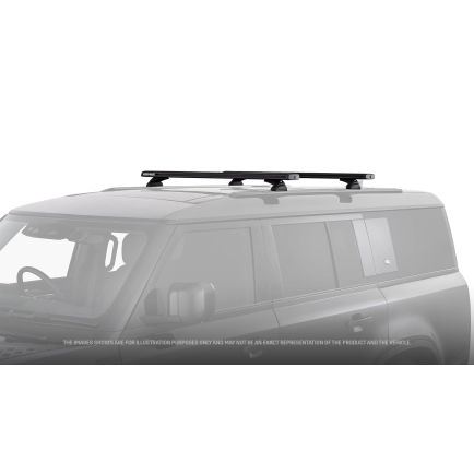 Rhino Rack JC-01932 Reconn-Deck 2 Bar Roof Rack System for Land Rover Defender 90 Gen2 3dr SUV with Factory Fitted Track (2020 onwards) - Custom Point Mount