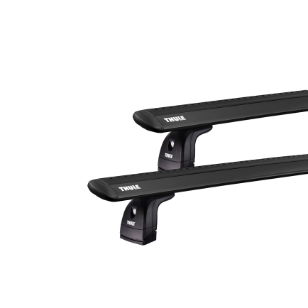 Thule 751 WingBar Evo Black 2 Bar Roof Rack for Renault Grand Modus Modus 5dr Wagon with Factory Mounting Point (2008 to 2012) - Factory Point Mount