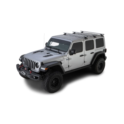 Rhino Rack JB0897 - Vortex RCL Silver 3 Bar Rhino-Rack Backbone Roof Rack for JEEP Wrangler 5dr SUV from 2019