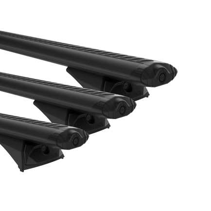 Rhino Rack JC-03495 Vortex RX300L Black 3 Bar Roof Rack for Land Rover Defender 110 Gen2 5dr SUV with Factory Fitted Track (2020 onwards) - Factory Point Mount
